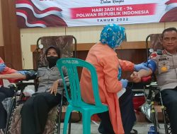 Polwan Polres Pamekasan Gandeng PMI Gelar Bakti Kesehatan Donor Darah