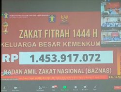 Lapas Narkotika Pamekasan Ikuti Penyerahan Zakat Fitrah Keluarga Kemenkumham Kepada Baznas