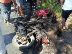 Pengendara Motor Pembawa Jerigen BBM Tewas Terbakar Usai Tabrakan dengan Pikap Bermuatan Tembakau di Pamekasan